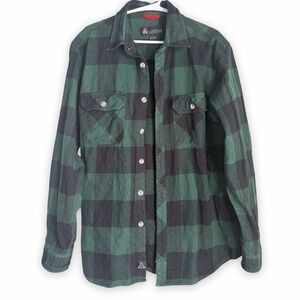 AW Outfitters 100% Heavy Duty Cotton Flannel Button Down Buffalo Plaid Size L